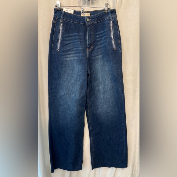 NWT-Oat New York Blue Flare Wide Leg Jeans- SZ 6/28 - Picture 5 of 13